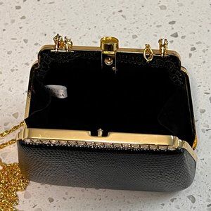 Black and Gold Evening Mini Bag Hard Case